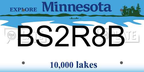BS2R8B Minnesota License Plate