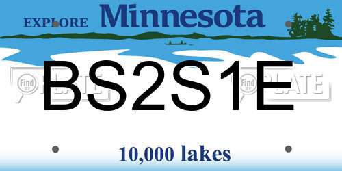 BS2S1E Minnesota License Plate