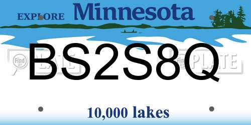 BS2S8Q Minnesota License Plate