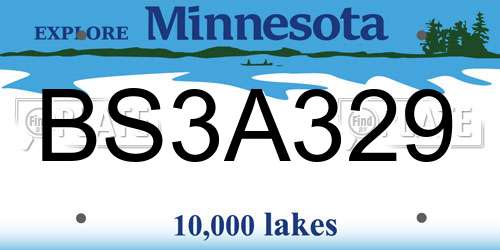 BS3A329 Minnesota License Plate