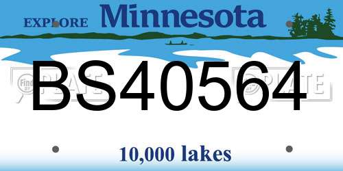 BS40564 Minnesota License Plate