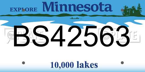 BS42563 Minnesota License Plate