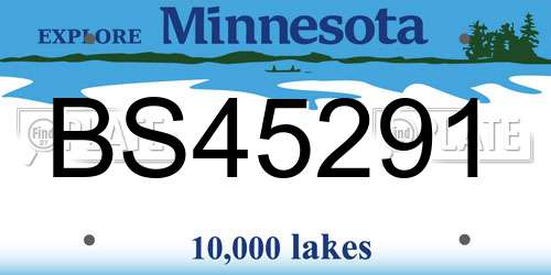BS45291 Minnesota License Plate