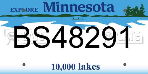 BS48291 Minnesota License Plate