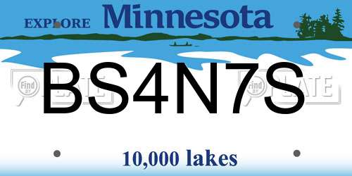 BS4N7S Minnesota License Plate