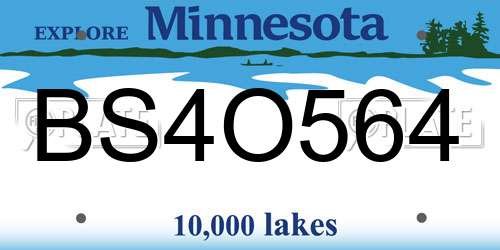 BS4O564 Minnesota License Plate