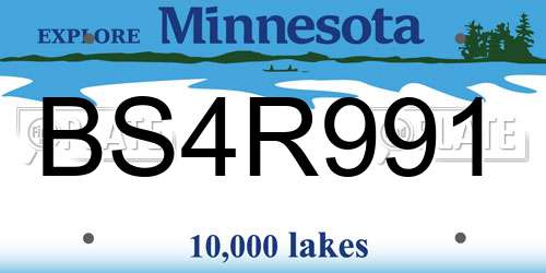 BS4R991 Minnesota License Plate