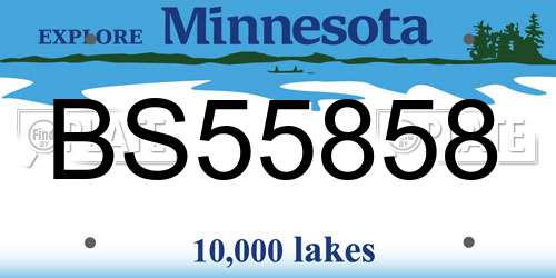 BS55858 Minnesota License Plate