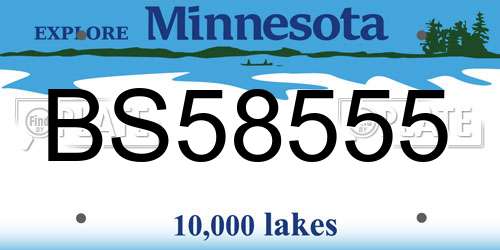 BS58555 Minnesota License Plate