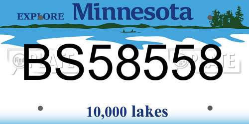 BS58558 Minnesota License Plate