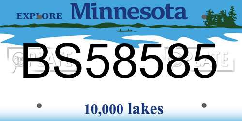 BS58585 Minnesota License Plate