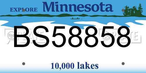 BS58858 Minnesota License Plate