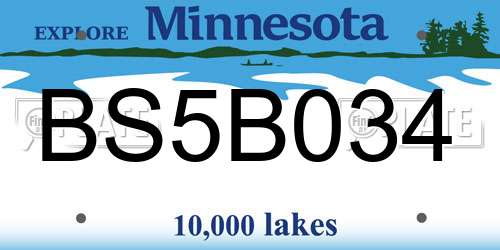 BS5B034 Minnesota License Plate