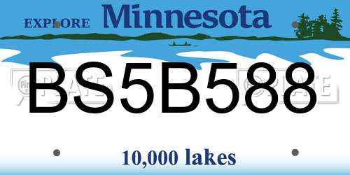 BS5B588 Minnesota License Plate