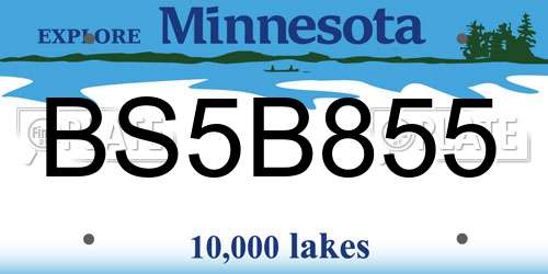 BS5B855 Minnesota License Plate