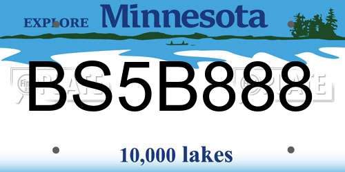 BS5B888 Minnesota License Plate