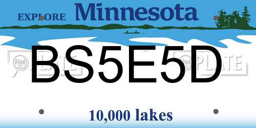BS5E5D Minnesota License Plate