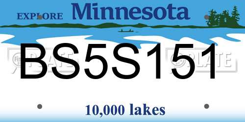 BS5S151 Minnesota License Plate