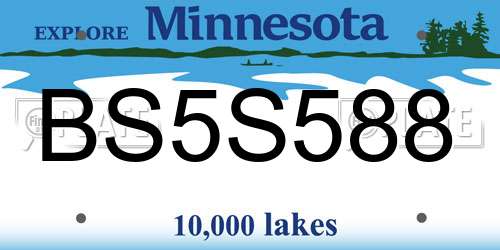 BS5S588 Minnesota License Plate