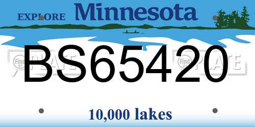 BS65420 Minnesota License Plate
