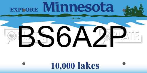 BS6A2P Minnesota License Plate