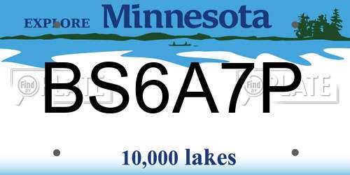 BS6A7P Minnesota License Plate