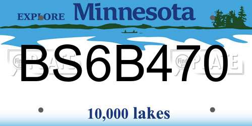 BS6B470 Minnesota License Plate