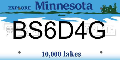 BS6D4G Minnesota License Plate