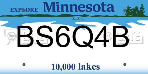 BS6Q4B Minnesota License Plate