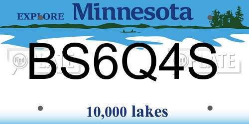 BS6Q4S Minnesota License Plate