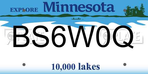 BS6W0Q Minnesota License Plate