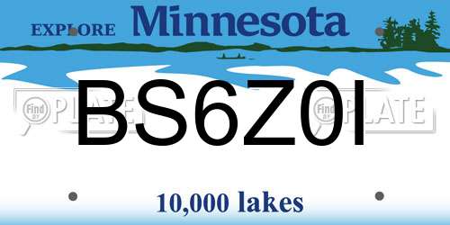 BS6Z0I Minnesota License Plate