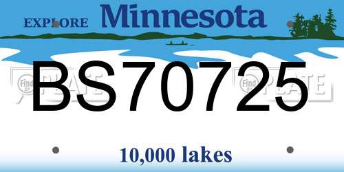 BS70725 Minnesota License Plate