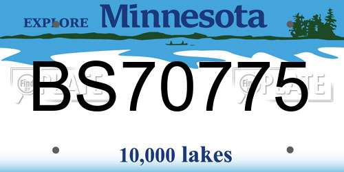 BS70775 Minnesota License Plate