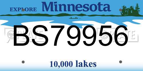 BS79956 Minnesota License Plate