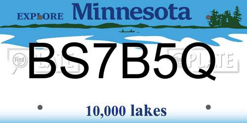 BS7B5Q Minnesota License Plate