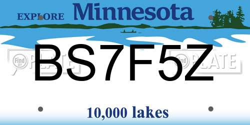 BS7F5Z Minnesota License Plate