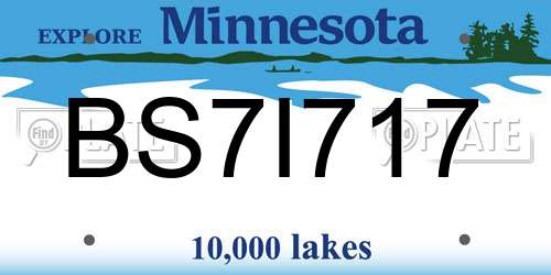 BS7I717 Minnesota License Plate