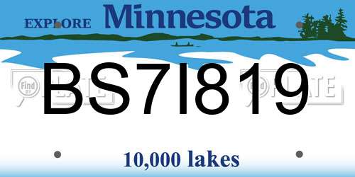 BS7I819 Minnesota License Plate