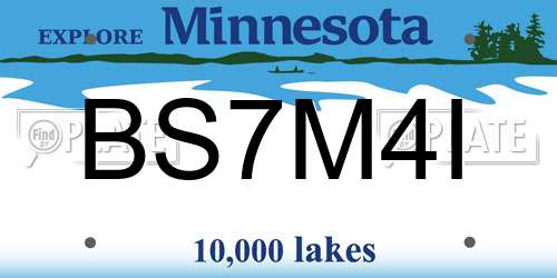BS7M4I Minnesota License Plate