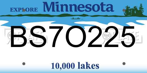 BS7O225 Minnesota License Plate