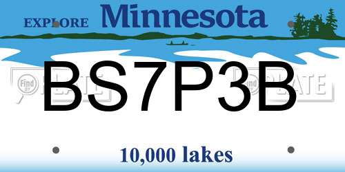 BS7P3B Minnesota License Plate