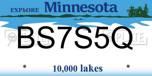 BS7S5Q Minnesota License Plate