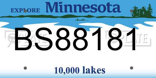 BS88181 Minnesota License Plate
