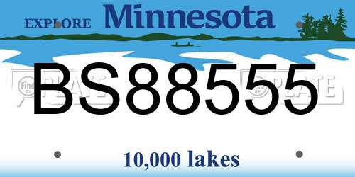 BS88555 Minnesota License Plate