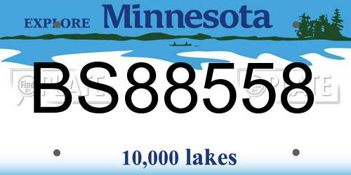 BS88558 Minnesota License Plate