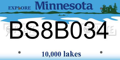 BS8B034 Minnesota License Plate
