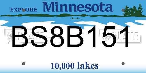 BS8B151 Minnesota License Plate