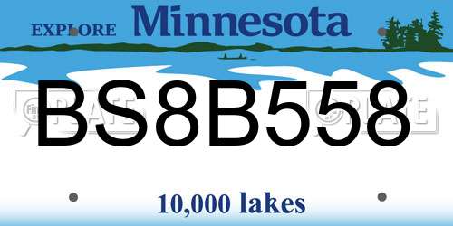 BS8B558 Minnesota License Plate