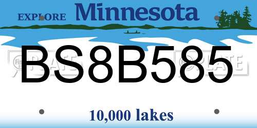 BS8B585 Minnesota License Plate